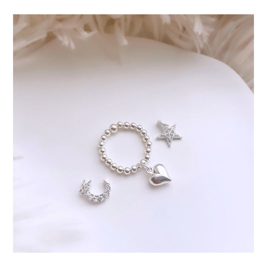 Sterling Silver Stacking Charm Rings