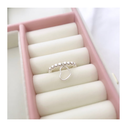 Silver Stacking Ring with heart, product photo