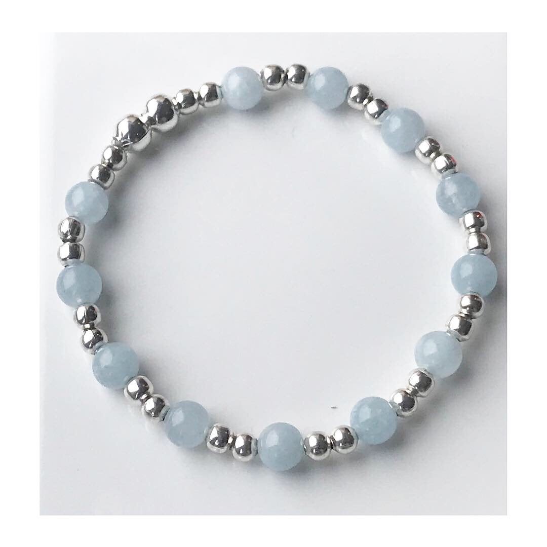 Natural Aquamarine & Moonstone Bracelet, 925 Sterling Silver Handmade  Wristbands | Moonstone bracelet, Handmade silver, Natural aquamarine