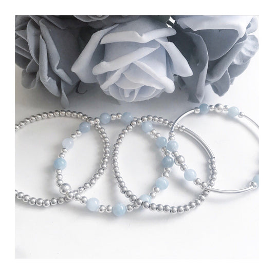 aquamarine bracelet stack crystal healing bracelets bohochic wilde creations uk sterling silver