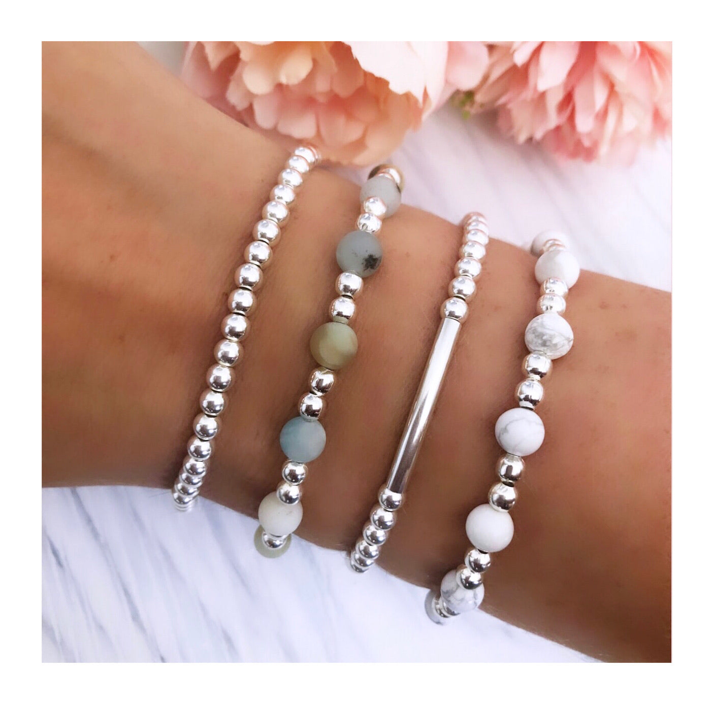 amazonite bracelet stack silver stacking bracelets accessory accessories jewellery