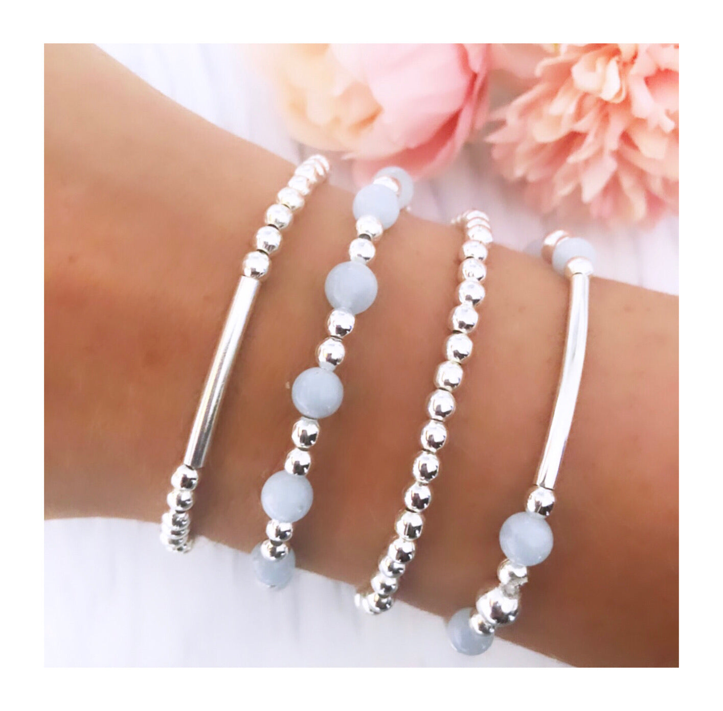 Aquamarine Stone Bracelet | himalaya rudraksha anusandhan kendra