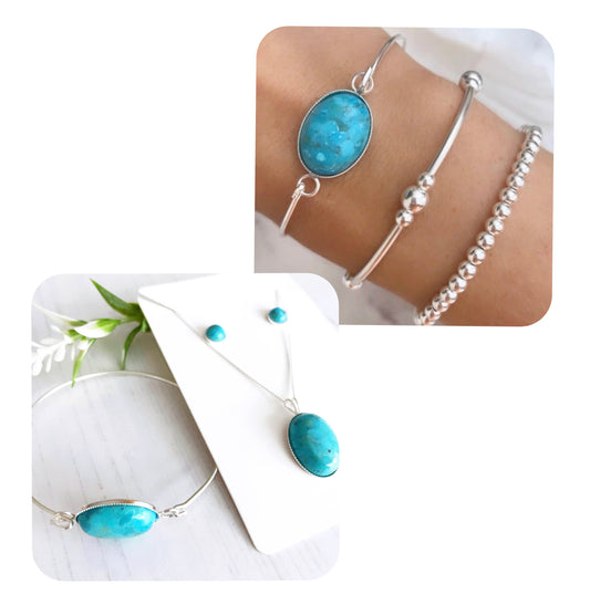 boho chic turquoise bangle handmade jewellery silver how to wear